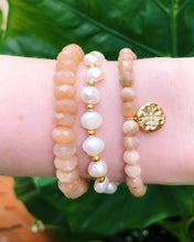Load image into Gallery viewer, Mystic Peach Moonstone Beaded Stretch Bracelet
