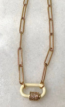 Load image into Gallery viewer, White Carabiner Paperclip Necklace
