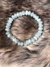 Load image into Gallery viewer, Aquamarine Gemstone Beaded Stretch Bracelet

