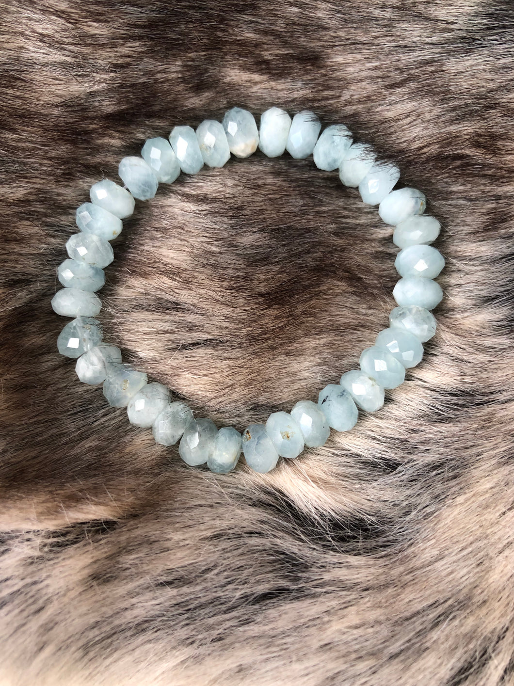 Aquamarine Gemstone Beaded Stretch Bracelet