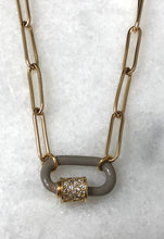 Load image into Gallery viewer, Taupe Carabiner Paperclip Necklace
