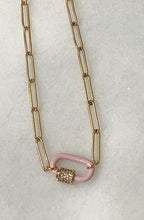 Load image into Gallery viewer, Pink Carabiner Paperclip Necklace
