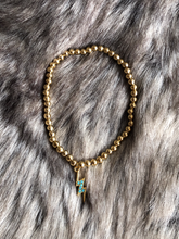 Load image into Gallery viewer, Turquoise Lightning Bolt Beaded Bracelet
